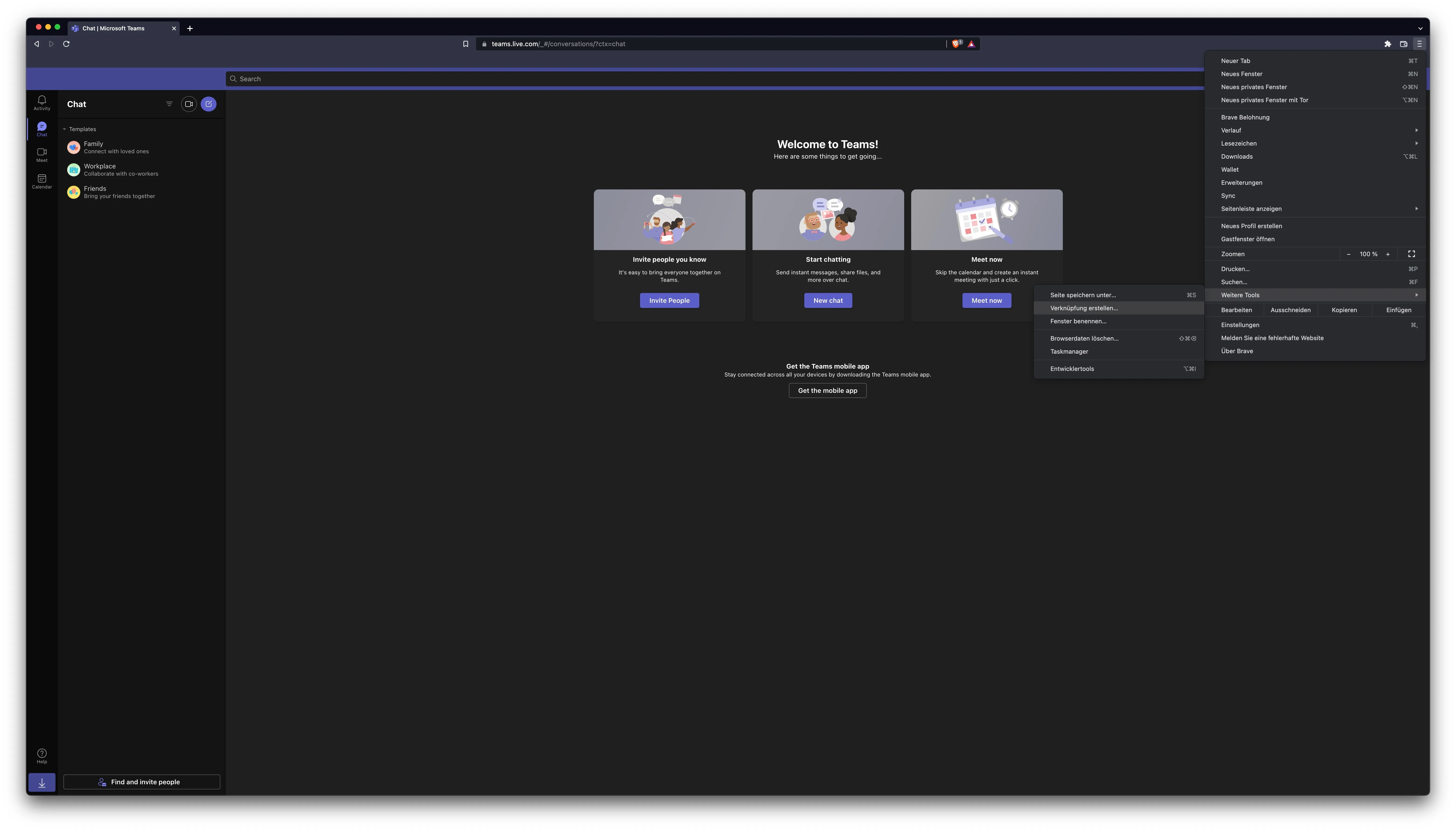 Microsoft Teams PWA installation