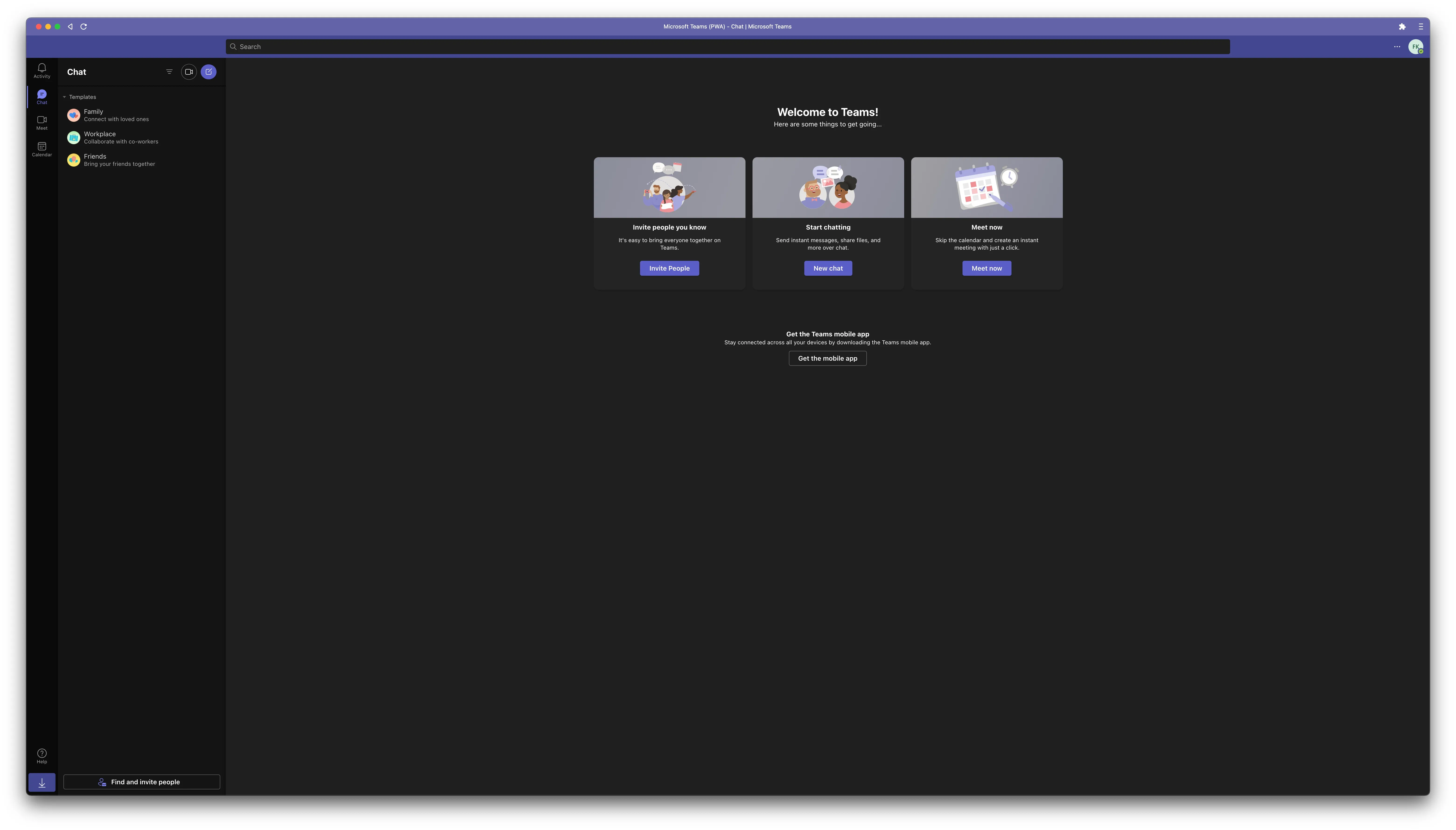 Microsoft Teams PWA installation